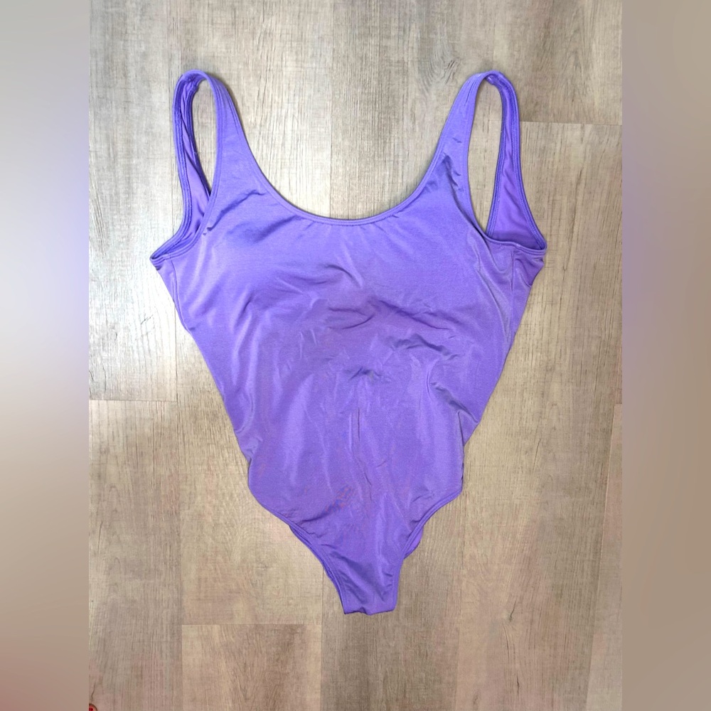 Abercrombie & Fitch Lavender One Piece Backless Medium Coverage Swimwear large